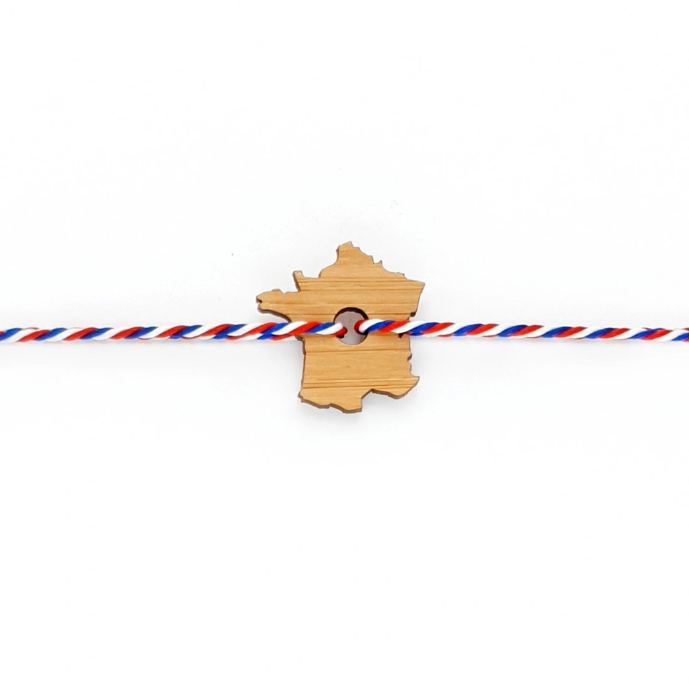 Bracelet Bois Bambou · Motif France