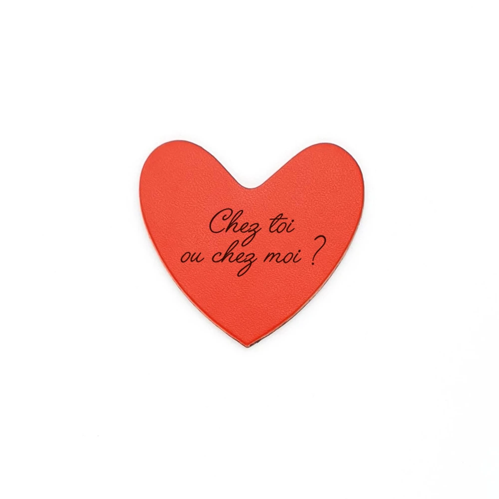 Magnet personnalisé coeur en cuir
