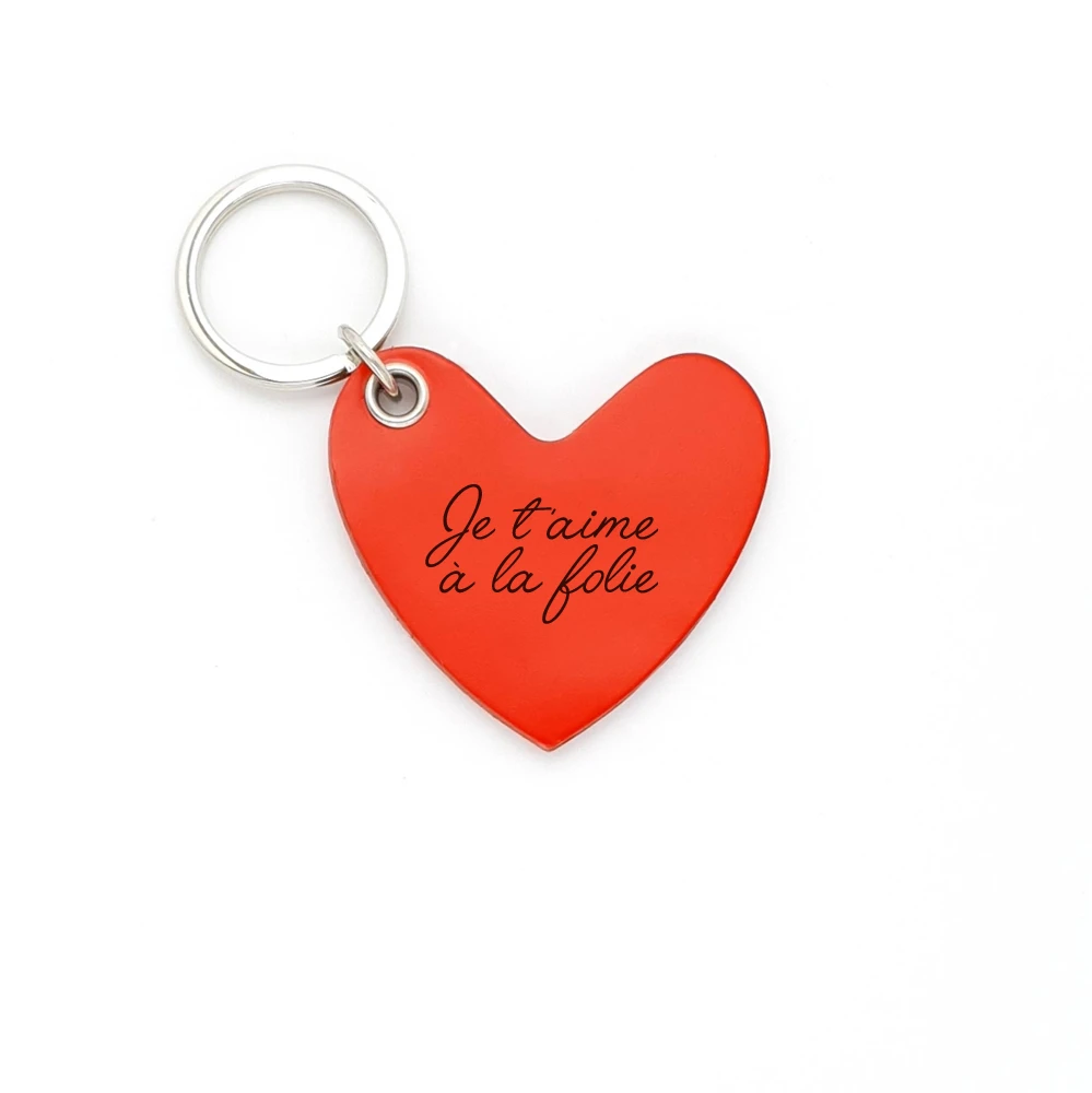 Porte-clés coeur personnalisé en cuir
