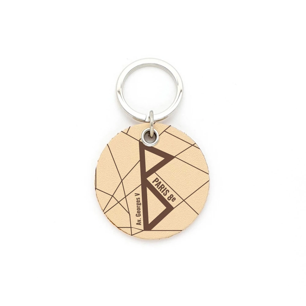 Porte-clés cuir upcyclé Alphabet parisien